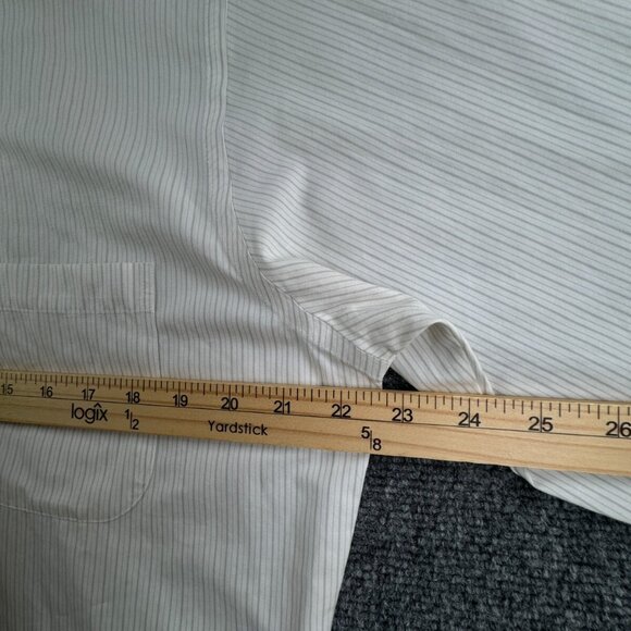 Brooks Brothers 16.5 32 Striped Ivory Gray Slim Fit Point Non Iron Button Up - Picture 6 of 16